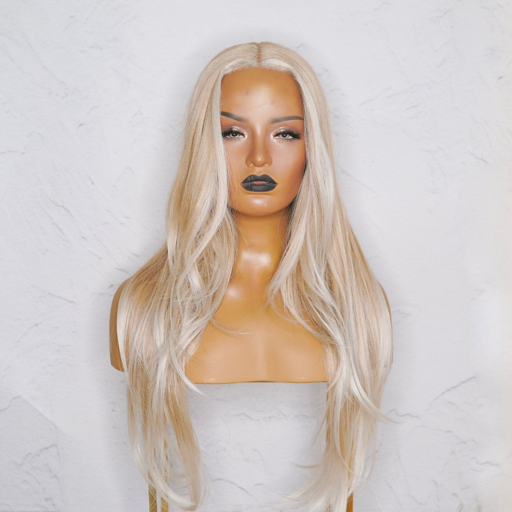 NATALIA - Frosted Blonde - Lace Front Wig | Blonde, 24 Inch, T-Part Lace Front, Synthetic Hair | Milk &amp; Honey Wigs