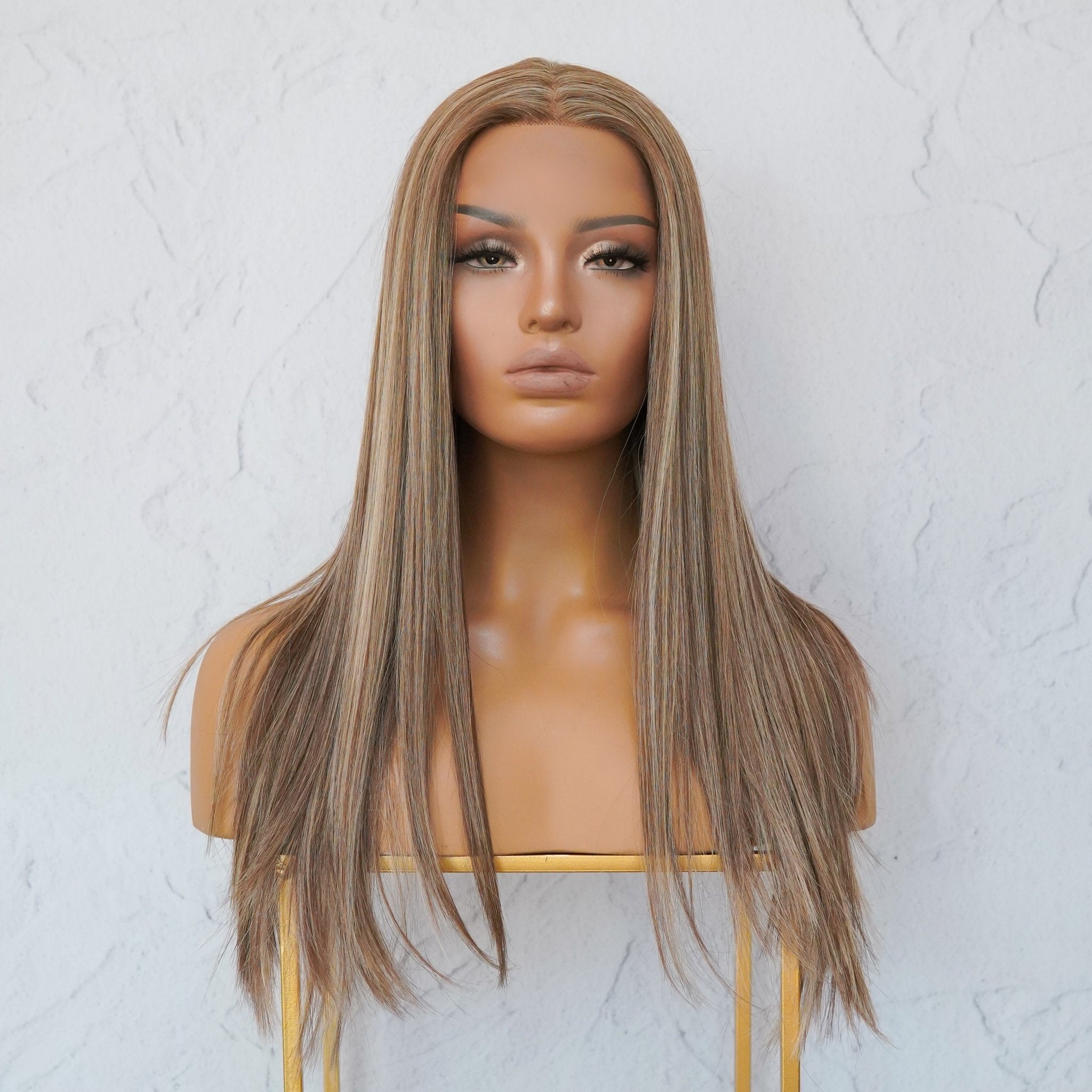 NATALIE - Brown - Lace Front Wig | Brown, 22 Inch, T-Part Lace Front, Synthetic Hair | Milk &amp; Honey Wigs