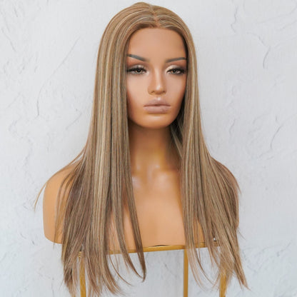 NATALIE - Brown - Lace Front Wig | Brown, 22 Inch, T-Part Lace Front, Synthetic Hair | Milk &amp; Honey Wigs