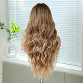 Natural Brunette Ombre Wavy 13x6 Lace Front Wig - MARKETPLACE | Brown, 13x6 Lace Front, Synthetic Hair | Milk & Honey Wigs