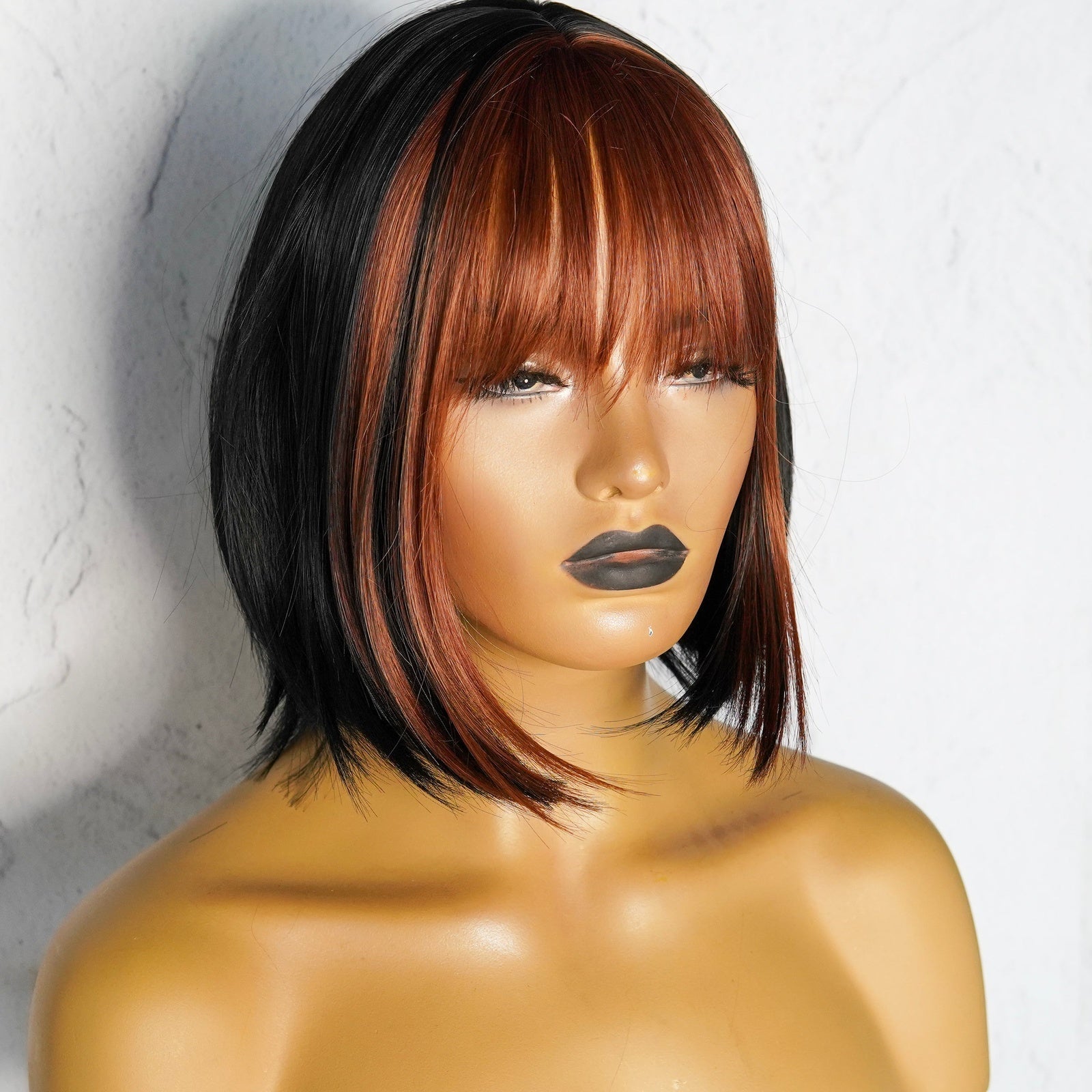 NELLY - Brown - Fringe Wig | Brown, 12 Inch &amp; Shorter, Fringe, Synthetic Hair | Milk &amp; Honey Wigs
