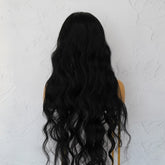 NERA - Black - Lace Front Wig | Black, 28 Inch+, T-Part Lace Front, Synthetic Hair | Milk & Honey Wigs