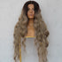 NERA - Ombre Ash Blonde - Lace Front Wig | Brown, 28 Inch+, T-Part Lace Front, Synthetic Hair | Milk & Honey Wigs