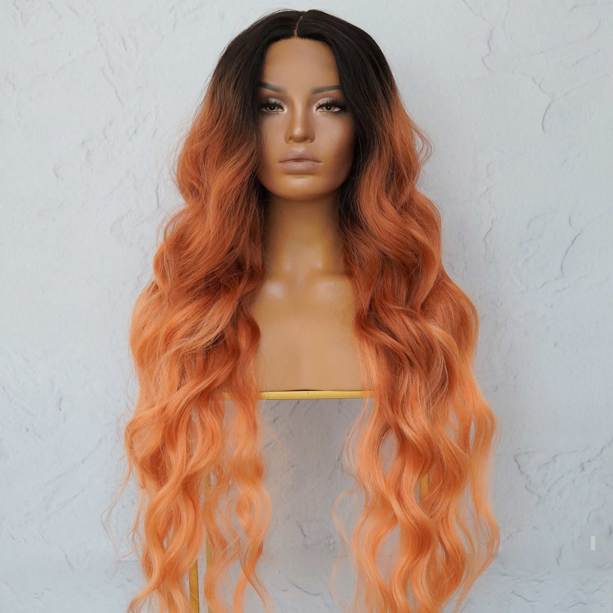 NERA - Ombre Flame - Lace Front Wig | Ginger, 28 Inch+, T-Part Lace Front, Synthetic Hair | Milk &amp; Honey Wigs
