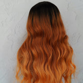 NERA - Ombre Flame - Lace Front Wig | Ginger, 28 Inch+, T-Part Lace Front, Synthetic Hair | Milk & Honey Wigs