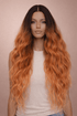 NERA - Ombre Flame - Lace Front Wig | Ginger, 28 Inch+, T-Part Lace Front, Synthetic Hair | Milk & Honey Wigs