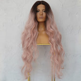 NERA - Ombre Pink - Lace Front Wig | Pink, 28 Inch+, T-Part Lace Front, Synthetic Hair | Milk & Honey Wigs
