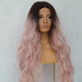 NERA - Ombre Pink - Lace Front Wig | Pink, 28 Inch+, T-Part Lace Front, Synthetic Hair | Milk & Honey Wigs