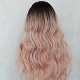 NERA - Ombre Pink - Lace Front Wig | Pink, 28 Inch+, T-Part Lace Front, Synthetic Hair | Milk & Honey Wigs