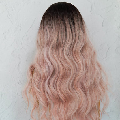 NERA - Ombre Pink - Lace Front Wig | Pink, 28 Inch+, T-Part Lace Front, Synthetic Hair | Milk &amp; Honey Wigs