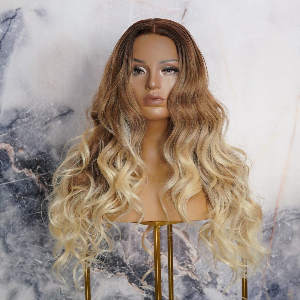 NIKKI - Ombre - Lace Front Wig | Blonde, 28 Inch+, T-Part Lace Front, Synthetic Hair | Milk &amp; Honey Wigs