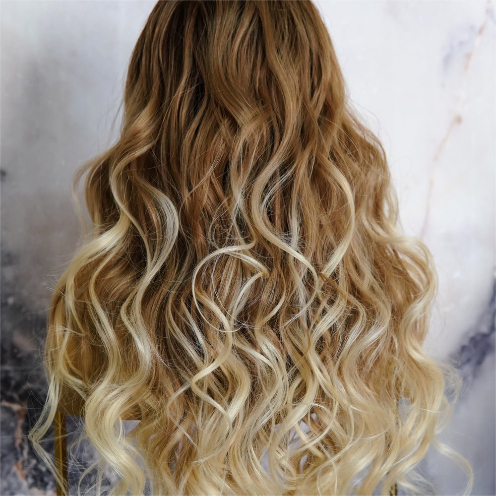 NIKKI - Ombre - Lace Front Wig | Blonde, 28 Inch+, T-Part Lace Front, Synthetic Hair | Milk &amp; Honey Wigs