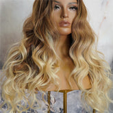 NIKKI - Ombre - Lace Front Wig | Blonde, 28 Inch+, T-Part Lace Front, Synthetic Hair | Milk & Honey Wigs