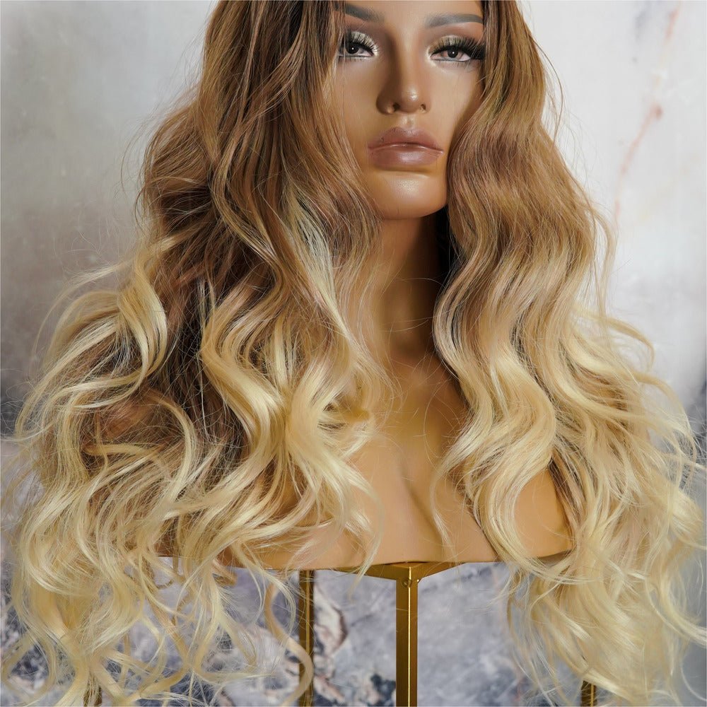 NIKKI - Ombre - Lace Front Wig | Blonde, 28 Inch+, T-Part Lace Front, Synthetic Hair | Milk &amp; Honey Wigs