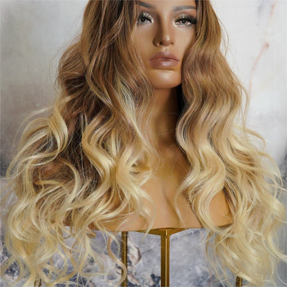 NIKKI ombre synthetic beach curl lace front wig | Milk &amp; Honey Wigs