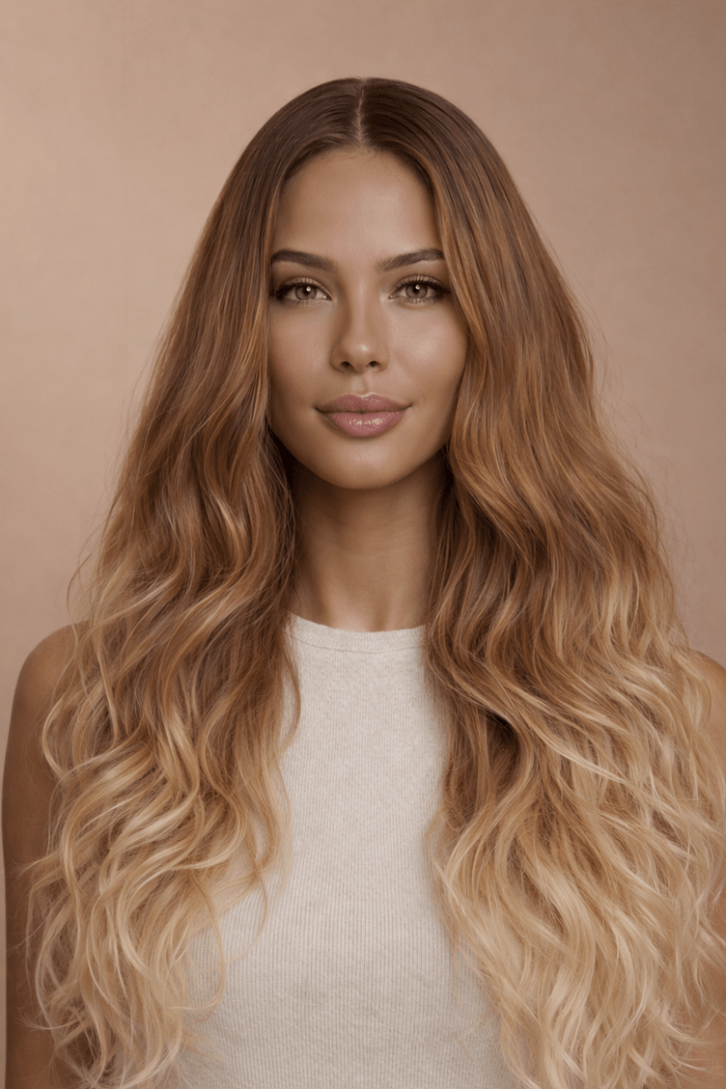 NIKKI - Ombre - Lace Front Wig | Blonde, 28 Inch+, T-Part Lace Front, Synthetic Hair | Milk &amp; Honey Wigs