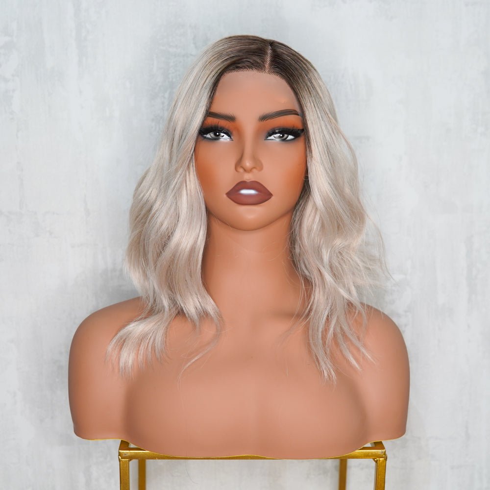 NOAH Ombre Ash Blonde synthetic loose wave lace front wig | Milk &amp; Honey Wigs