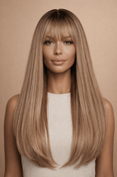 OAK - Caramel - Fringe Wig | Blonde, 22 Inch, Fringe, Synthetic Hair | Milk & Honey Wigs