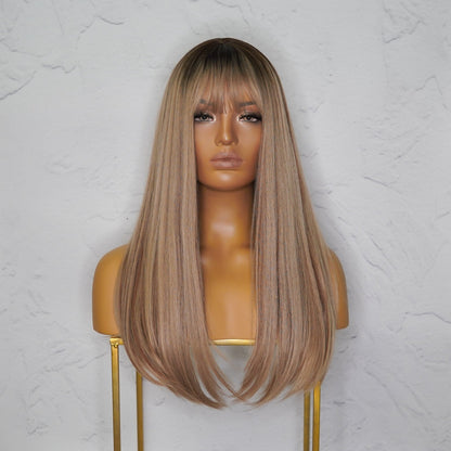 OAK - Caramel - Fringe Wig | Blonde, 22 Inch, Fringe, Synthetic Hair | Milk &amp; Honey Wigs