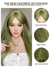 Olive Green Long Wig - MARKETPLACE | Green, Fringe, Synthetic Hair | Milk & Honey Wigs