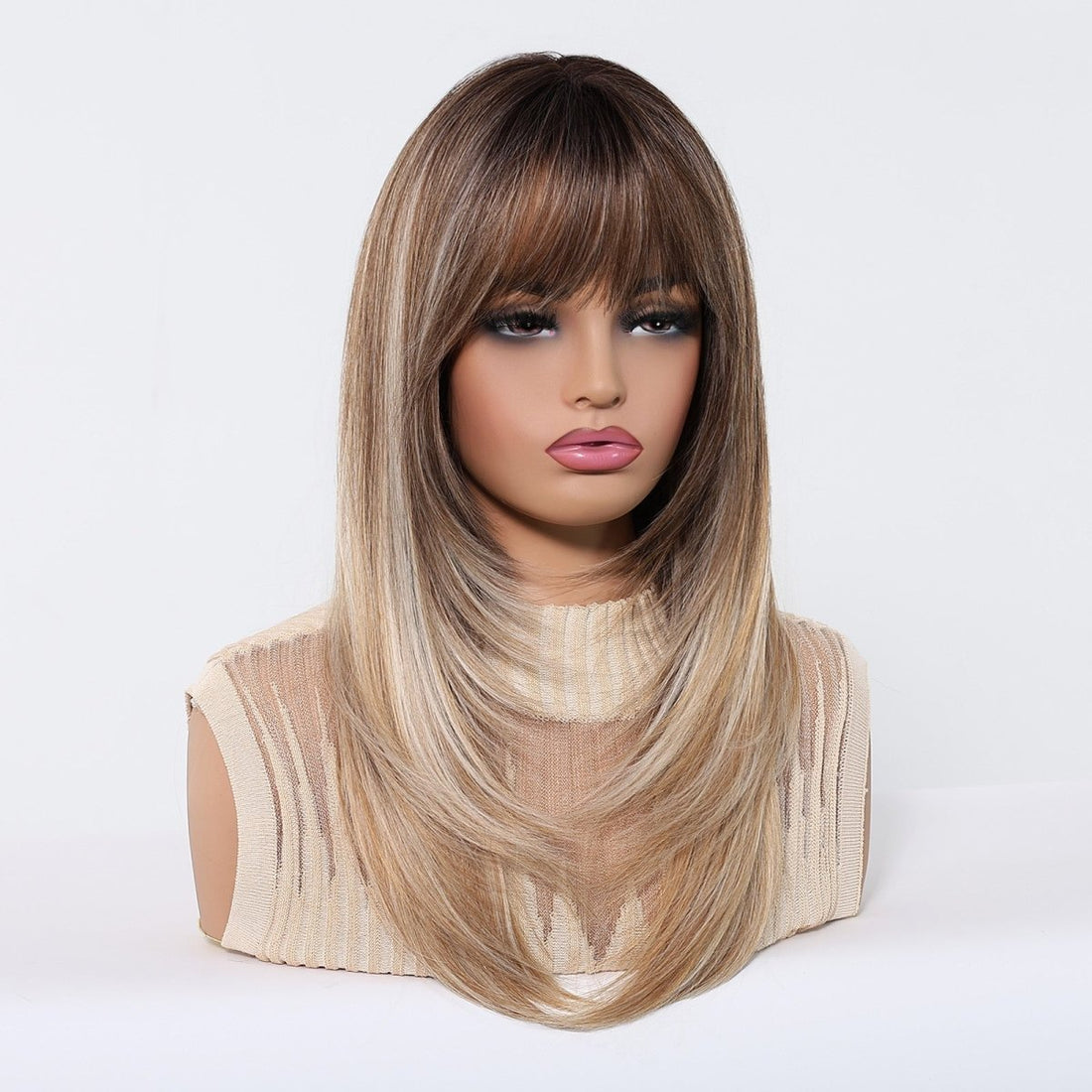 Ombre Brown Fringe Wig - MARKETPLACE | Brown, Fringe, Synthetic Hair | Milk &amp; Honey Wigs