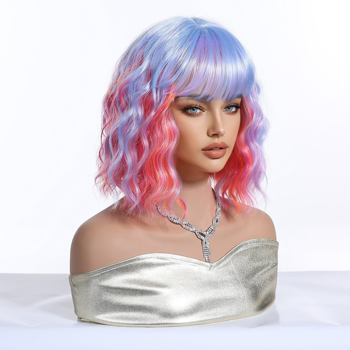 Pastel Rainbow Bob with Fringe Wig - MARKETPLACE | Purple, Fringe, Synthetic Hair | Milk &amp; Honey Wigs