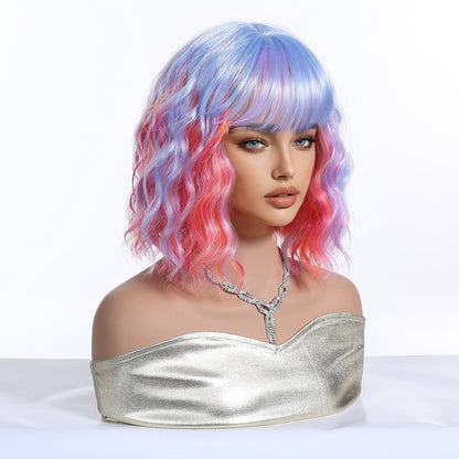 Pastel rainbow synthetic bob fringe wig | Milk &amp; Honey Wigs