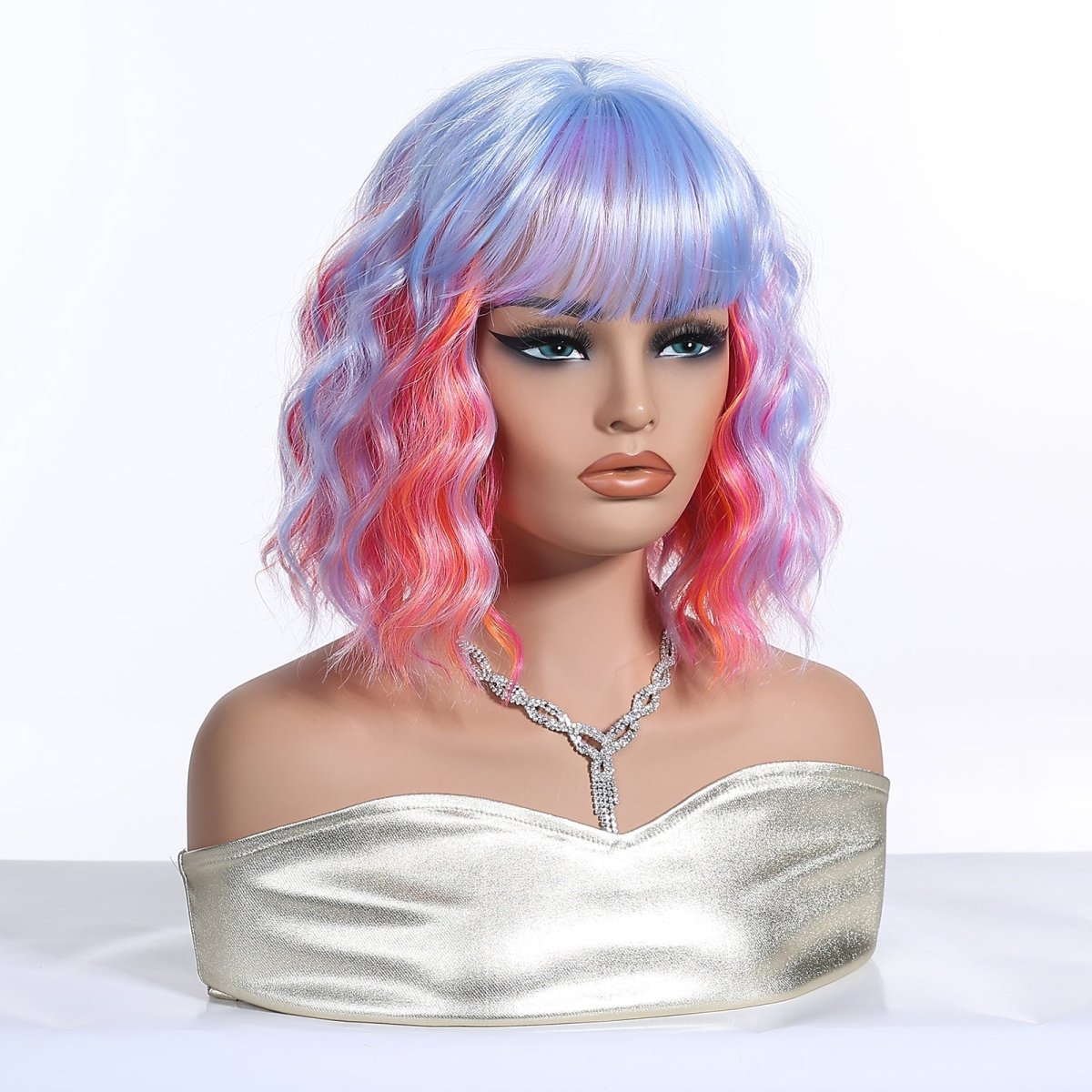 Pastel Rainbow Bob with Fringe Wig - MARKETPLACE | Purple, Fringe, Synthetic Hair | Milk &amp; Honey Wigs