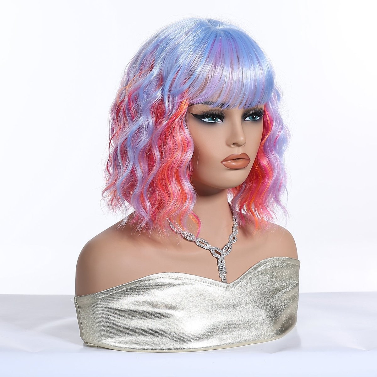 Pastel Rainbow Bob with Fringe Wig - MARKETPLACE | Purple, Fringe, Synthetic Hair | Milk &amp; Honey Wigs