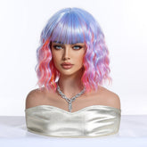 Pastel Rainbow Bob with Fringe Wig - MARKETPLACE | Purple, Fringe, Synthetic Hair | Milk & Honey Wigs