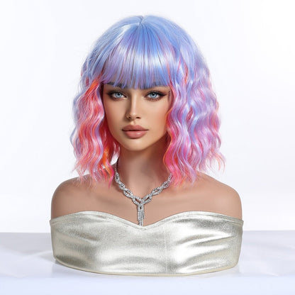 Pastel rainbow synthetic bob fringe wig | Milk &amp; Honey Wigs