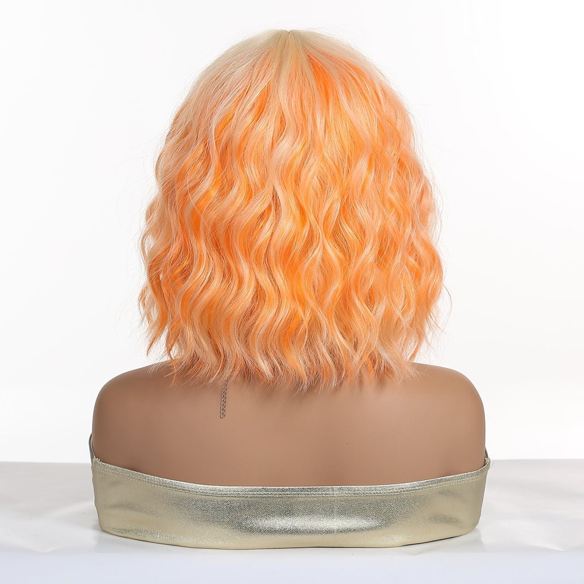 Peach Orange Wavy Bob Wig - MARKETPLACE | Ginger, Fringe, Synthetic Hair | Milk &amp; Honey Wigs