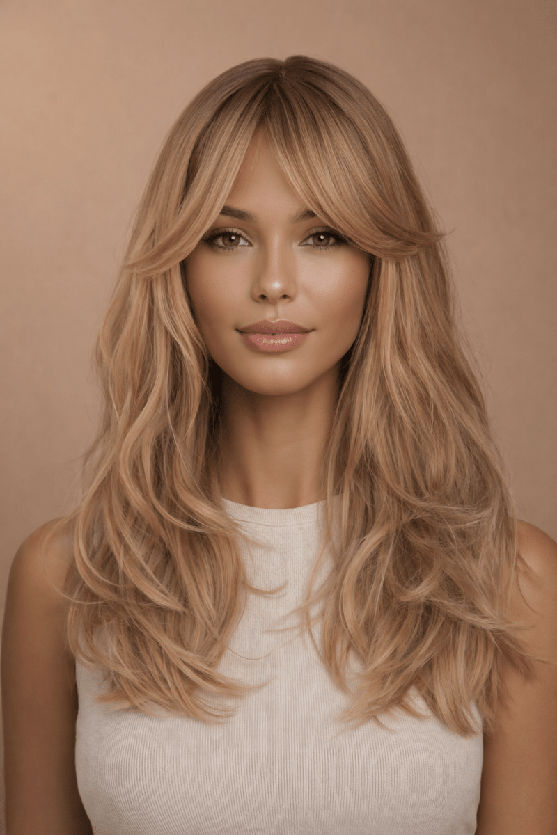 PENELOPE - Ombre Blonde - Fringe Wig | Brown, 16 Inch, Fringe, Synthetic Hair | Milk &amp; Honey Wigs
