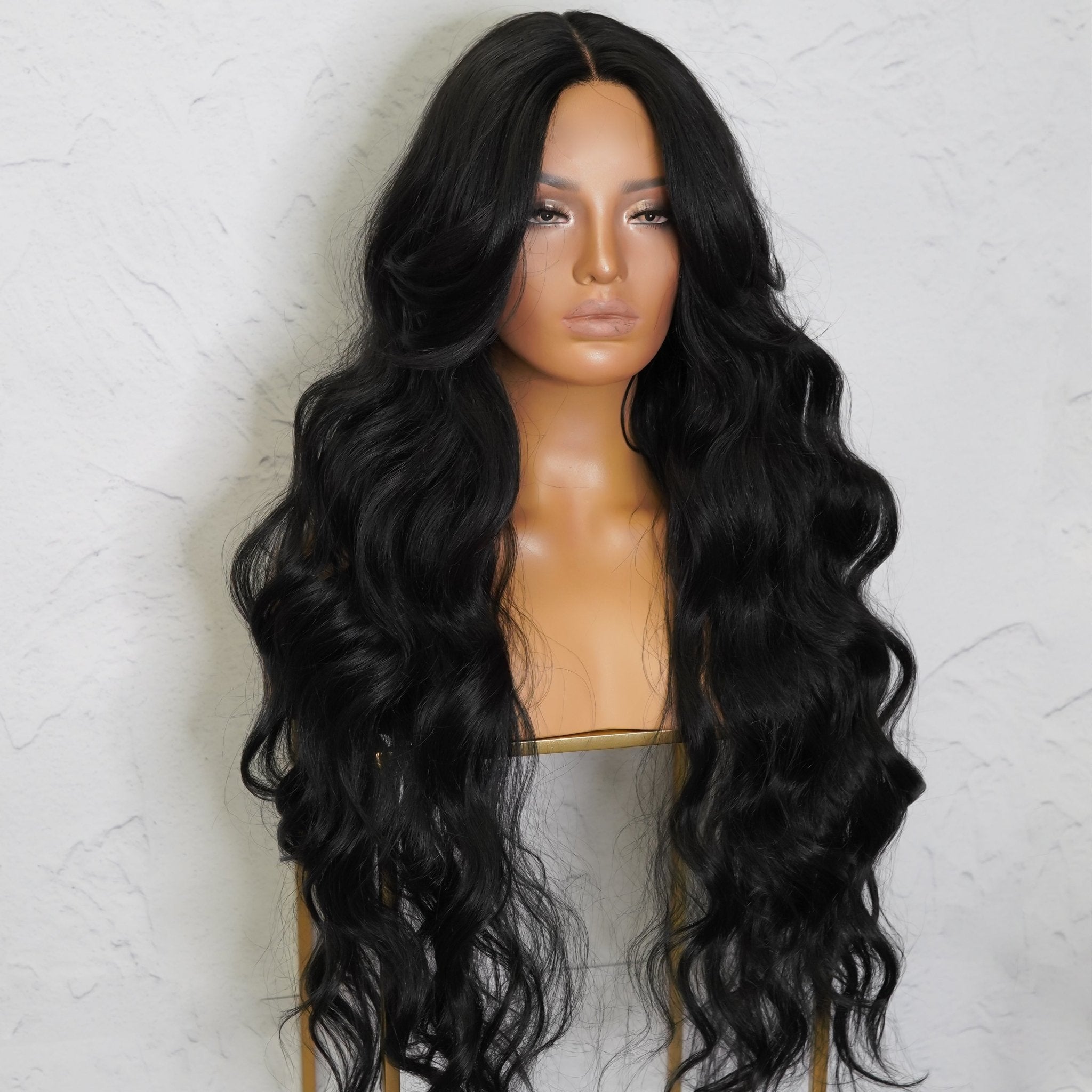 PIPER - Black - Lace Front Wig | Black, 28 Inch+, T-Part Lace Front, Synthetic Hair | Milk &amp; Honey Wigs