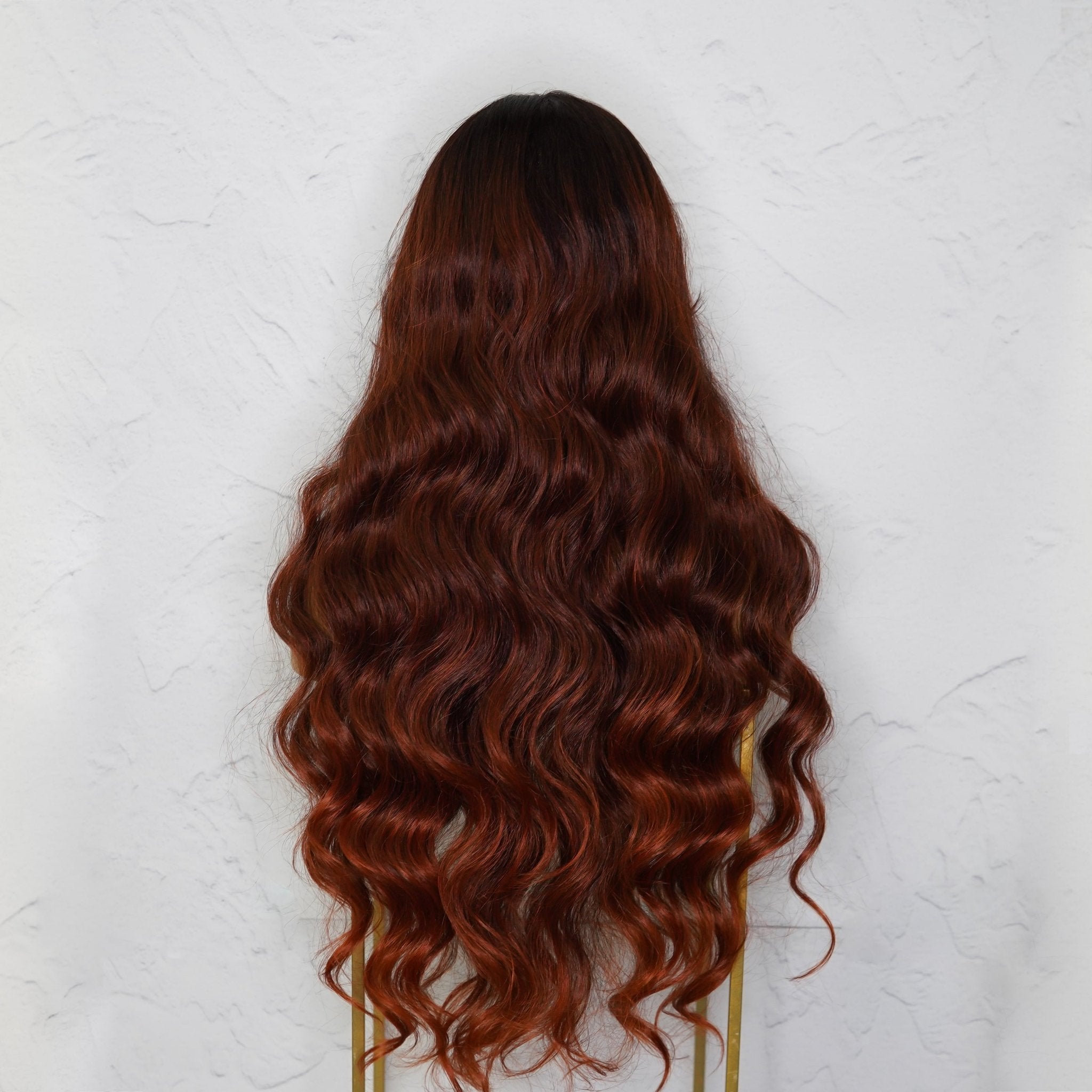 PIPER - Burgundy - Lace Front Wig | Red, 28 Inch+, T-Part Lace Front, Synthetic Hair | Milk &amp; Honey Wigs