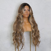 PIPER - Mocha - Lace Front Wig | Brown, 28 Inch+, T-Part Lace Front, Synthetic Hair | Milk & Honey Wigs