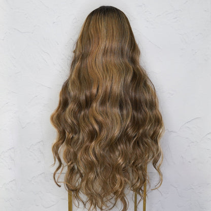 PIPER - Mocha - Lace Front Wig | Brown, 28 Inch+, T-Part Lace Front, Synthetic Hair | Milk &amp; Honey Wigs