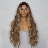 PIPER - Mocha - Lace Front Wig | Brown, 28 Inch+, T-Part Lace Front, Synthetic Hair | Milk & Honey Wigs
