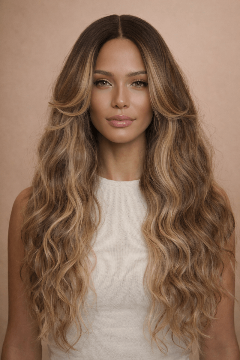PIPER - Mocha - Lace Front Wig | Brown, 28 Inch+, T-Part Lace Front, Synthetic Hair | Milk &amp; Honey Wigs