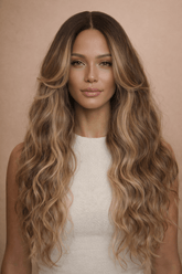 PIPER - Mocha - Lace Front Wig | Brown, 28 Inch+, T-Part Lace Front, Synthetic Hair | Milk & Honey Wigs