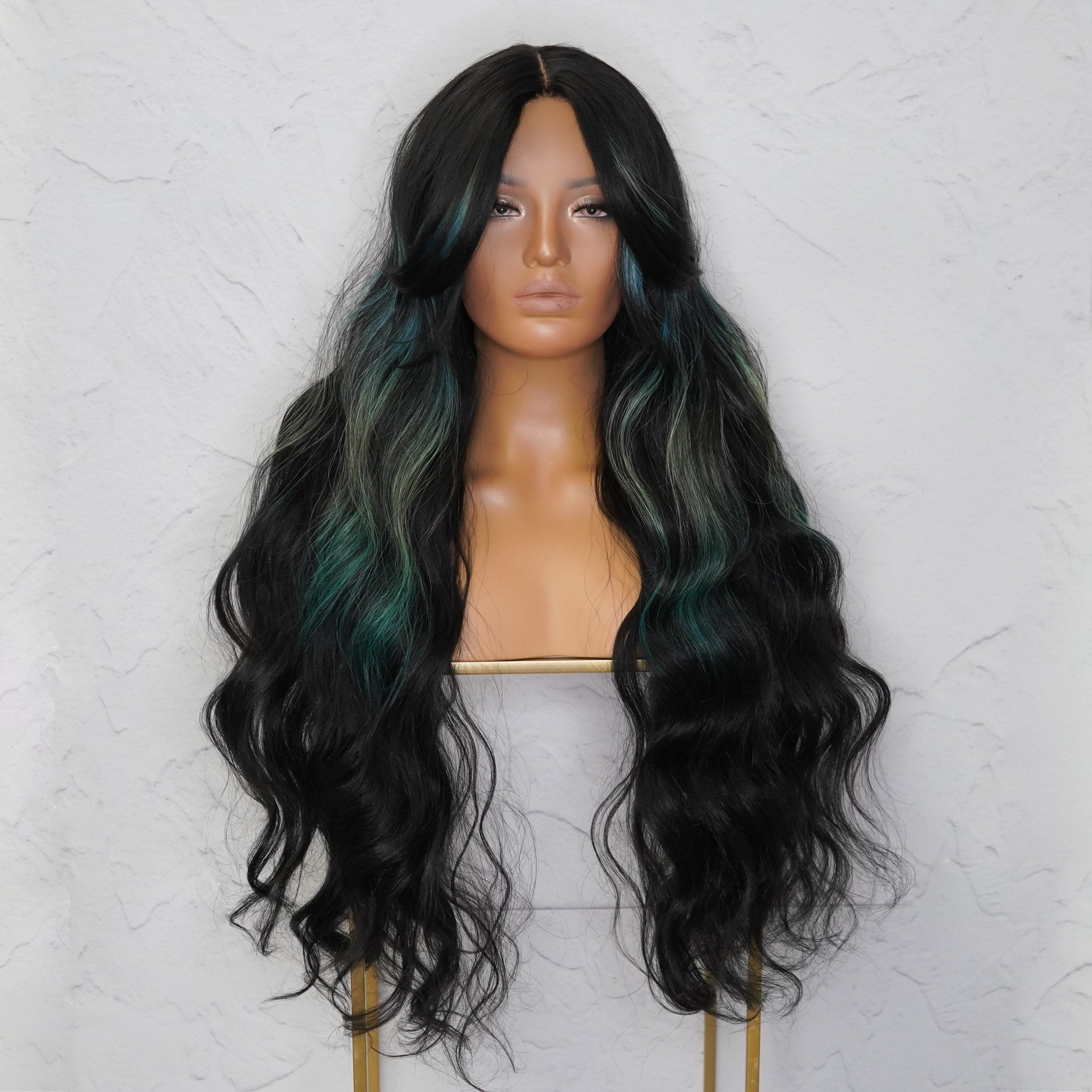 PIPER - Ocean - Lace Front Wig | Black, 28 Inch+, T-Part Lace Front, Synthetic Hair | Milk &amp; Honey Wigs