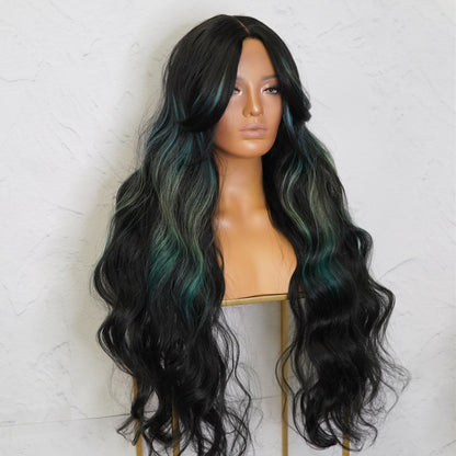 PIPER - Ocean - Lace Front Wig | Black, 28 Inch+, T-Part Lace Front, Synthetic Hair | Milk &amp; Honey Wigs