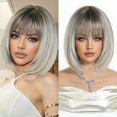 Platinum Blonde Bob Wig with Fringe Wig - MARKETPLACE | Blonde, Fringe, Synthetic Hair | Milk & Honey Wigs