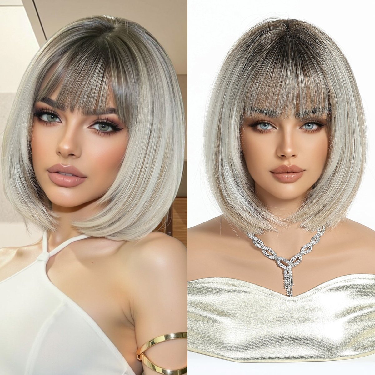 Platinum Blonde Bob Wig with Fringe Wig - MARKETPLACE | Blonde, Fringe, Synthetic Hair | Milk &amp; Honey Wigs