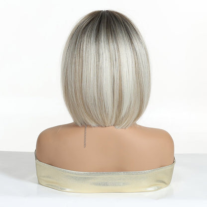 Platinum blonde synthetic bob fringe wig | Milk &amp; Honey Wigs