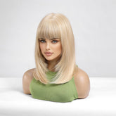 Platinum Blonde Bob with Full Bangs Wig - MARKETPLACE | Blonde, Fringe, Synthetic Hair | Milk & Honey Wigs