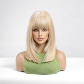 Platinum Blonde Bob with Full Bangs Wig - MARKETPLACE | Blonde, Fringe, Synthetic Hair | Milk & Honey Wigs