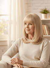 Platinum Blonde Bob with Full Bangs Wig - MARKETPLACE | Blonde, Fringe, Synthetic Hair | Milk & Honey Wigs