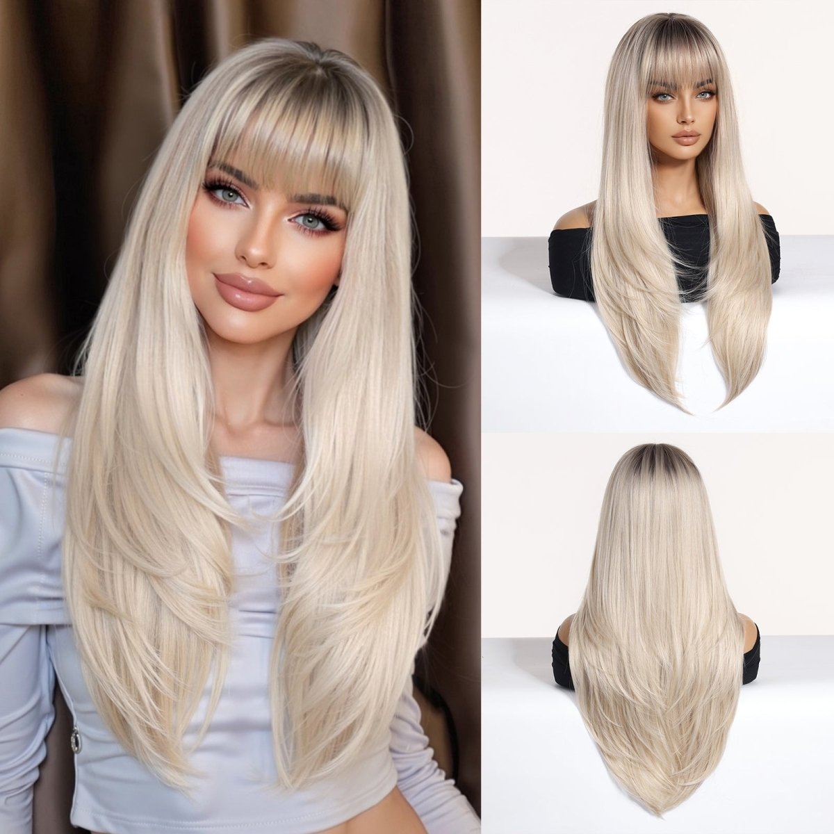 Platinum Blonde &amp; Light Gold  Wig - MARKETPLACE | Blonde, Fringe, Synthetic Hair | Milk &amp; Honey Wigs