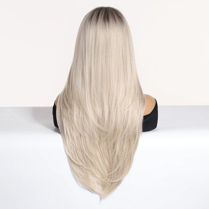 Platinum Blonde Light Gold synthetic lace front wig | Milk &amp; Honey Wigs